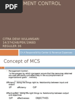 Management Control System - Revenue & Expense Center