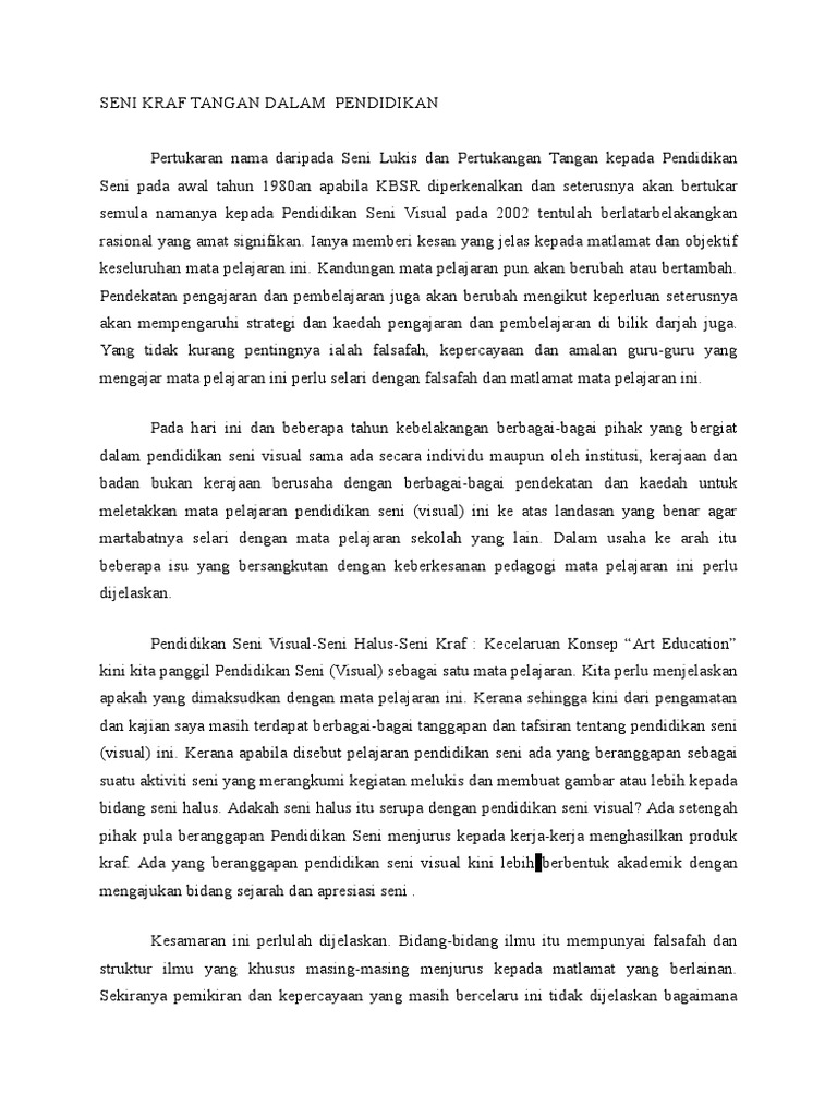 Kawan Fadzillah Seni Kraf Tangan Dalam Pendidikan Pdf