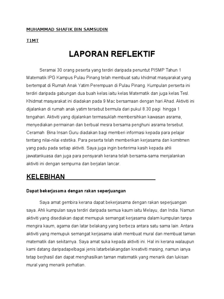 Laporan Reflektif Big
