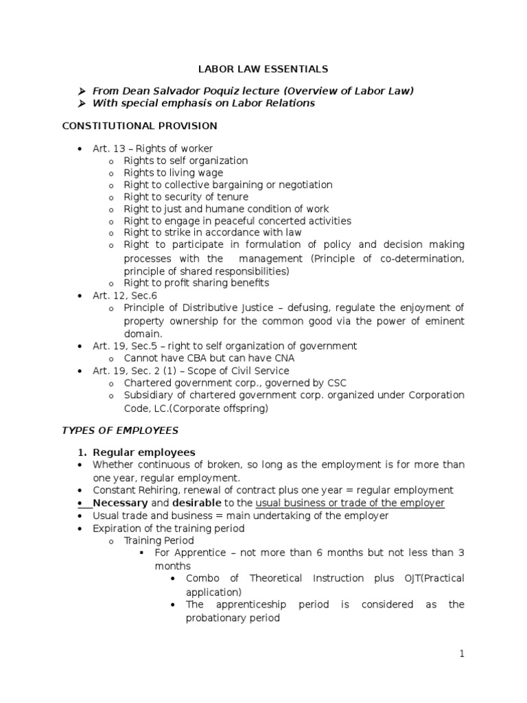 Labor Law Essentials Pdf Strike Action Collective Bargaining