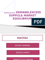 Market Equilibrium, Excess Demand & Supply