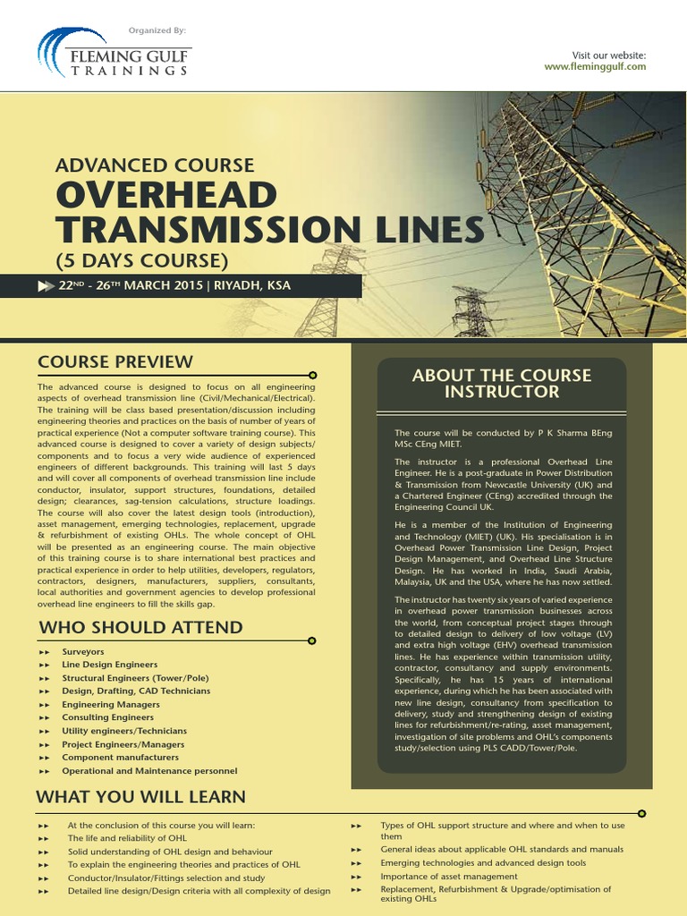 Advanced Overhead Transmission Course | PDF | Credit Card | Electric ...