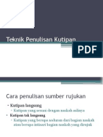 Teknik Penulisan Kutipan