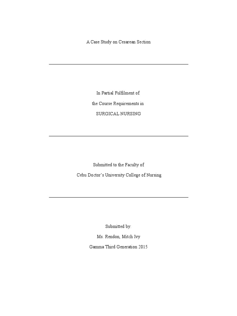 Cesarean section case presentation picture