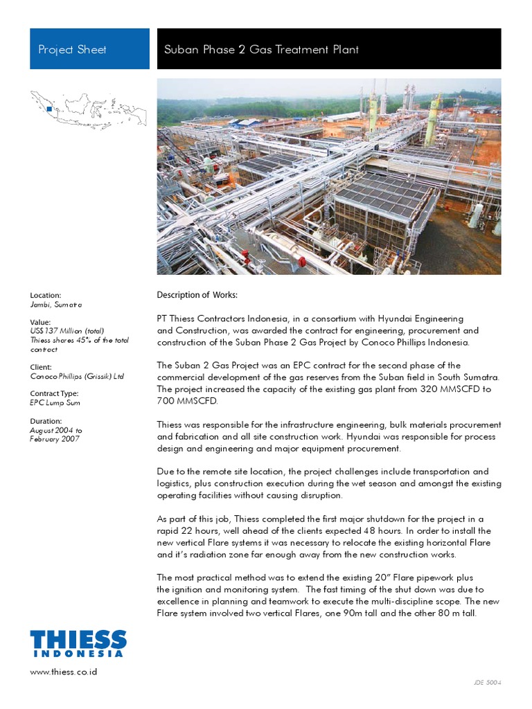 Suban Phase 2 Gas Project Overview | PDF | Business | Technology ...