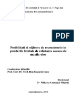 Posibilitati Si Mijloace de Reconstructie in Pierderile Limitate de Substanta Osoasa Ale Maxilarelor