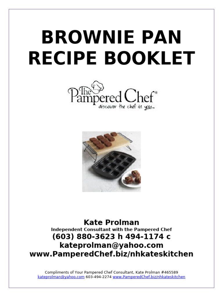 Pampered Chef Brownie Pan Recipe Booklet PDF Pizza Cakes
