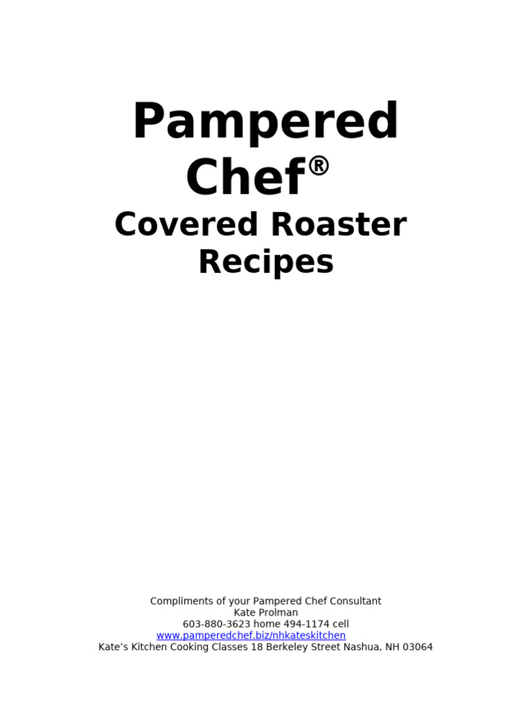 Pampered Chef Covered Roaster Recipe Book Baking Sausage