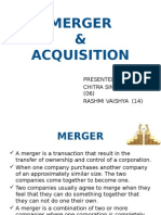 Merger & Acquisition: Presented By: Chitra Singaraju (06) Rashmi Vaishya