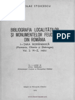 Bibliografia Localitatilor Si Monumentelor Feudale Din Romania