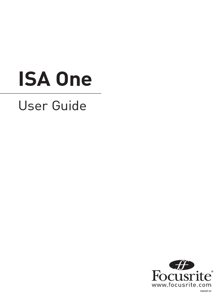 ISA One UserGuide-English | PDF | Microphone | Amplifier