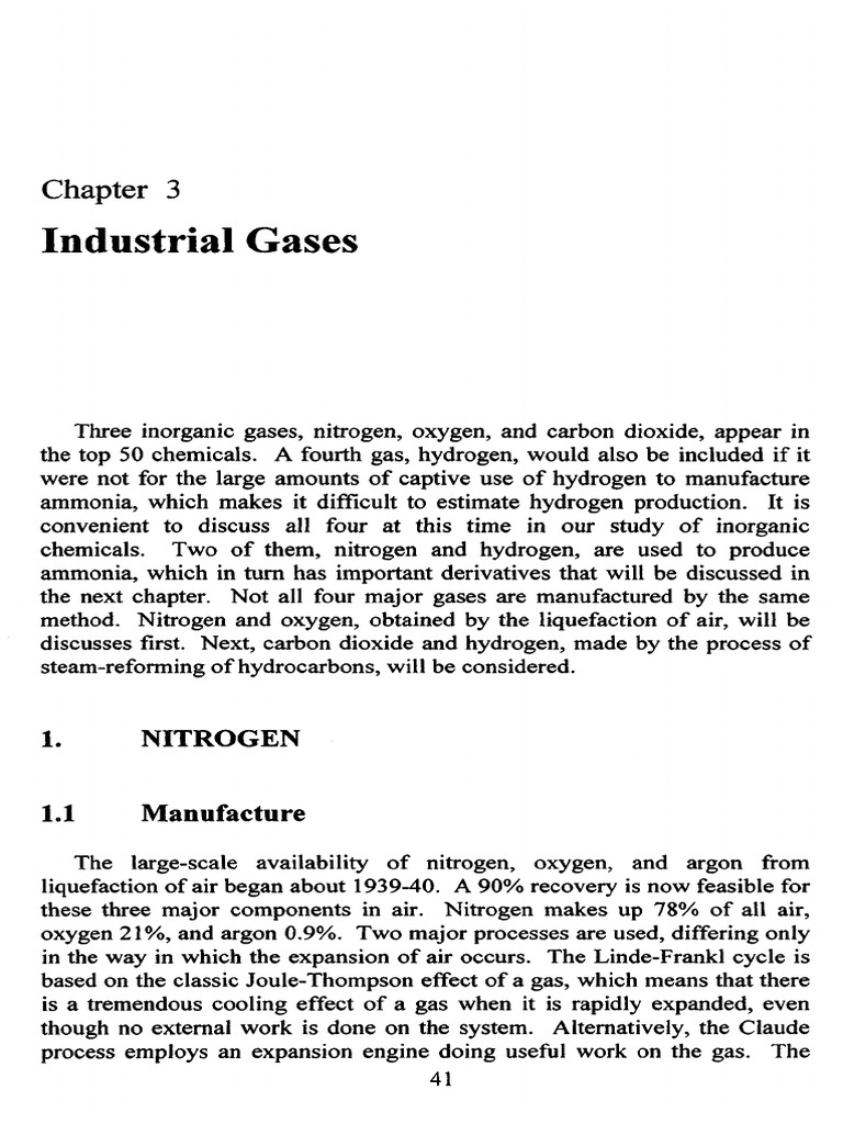 Major Industrial Gases An Overview of the Manufacture and Uses of