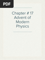 Chapter # 17 Advent of Modern Physics