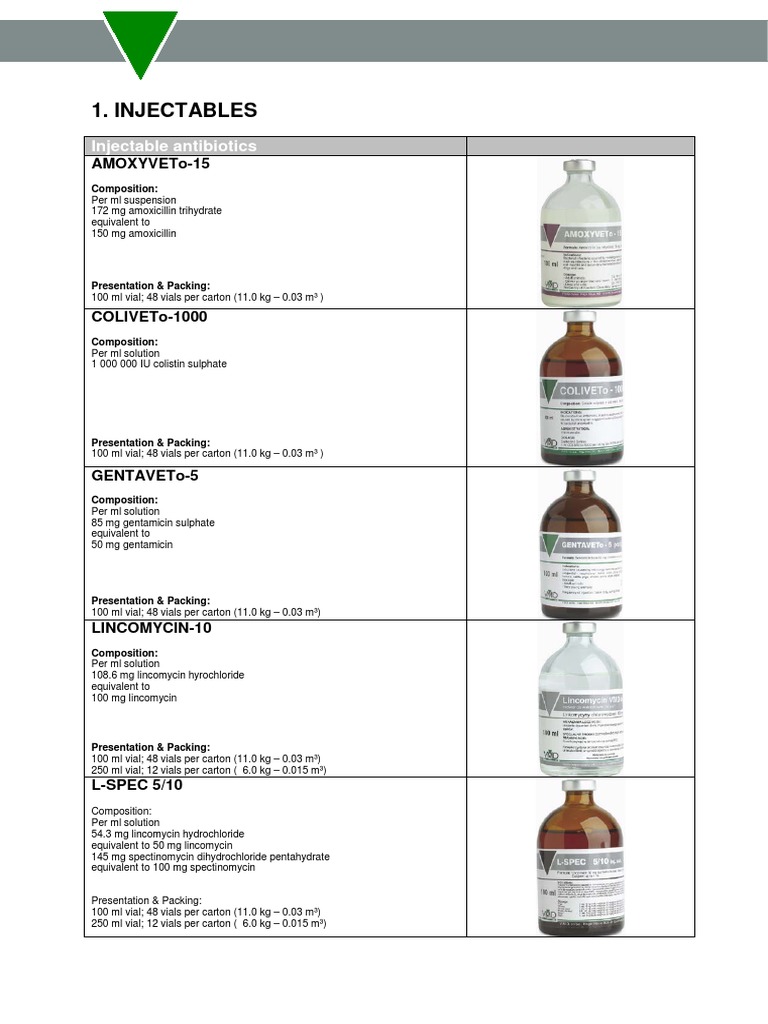 Veterinary Injectable Catalog | PDF
