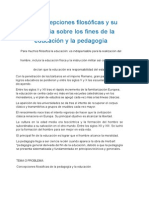 Las Concepciones Filosóficas y su influencia sobre los fines de la educación