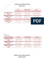 Jadwal Jaga Stase Jantung Dinas Pagi: Minggu V