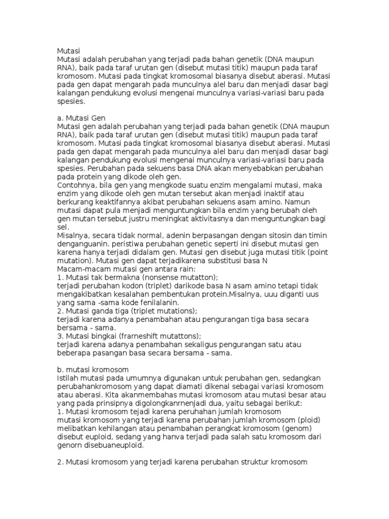 Mutasi GEN | PDF