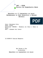 Determinação Do Peso Específico e Umidade Naturais