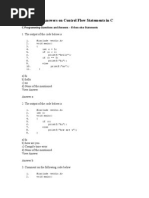 Questions & Answers On Control Flow Statements in C