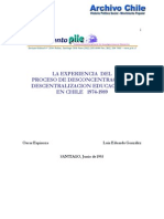 Espinoza (1993) La Experiencia Del Proceso de Desconcentracion y Descentralizacion Educacional en Chile 1974-1989