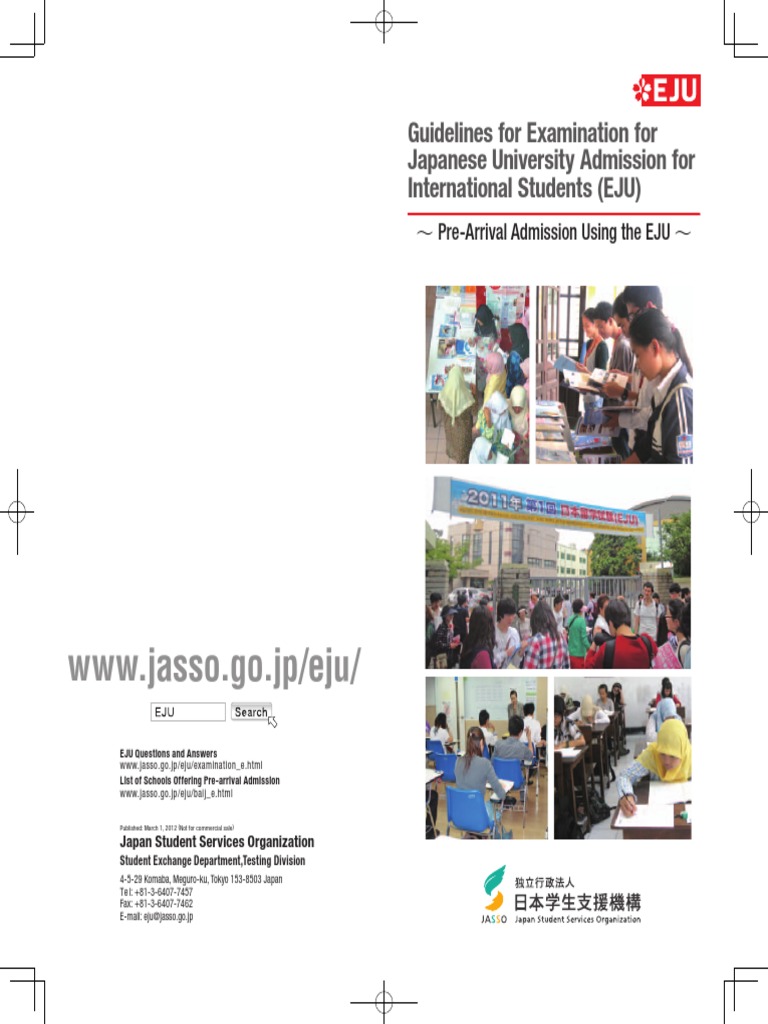 WWW - Jasso.go - Jp/eju/: Guidelines For Examination For Japanese ...