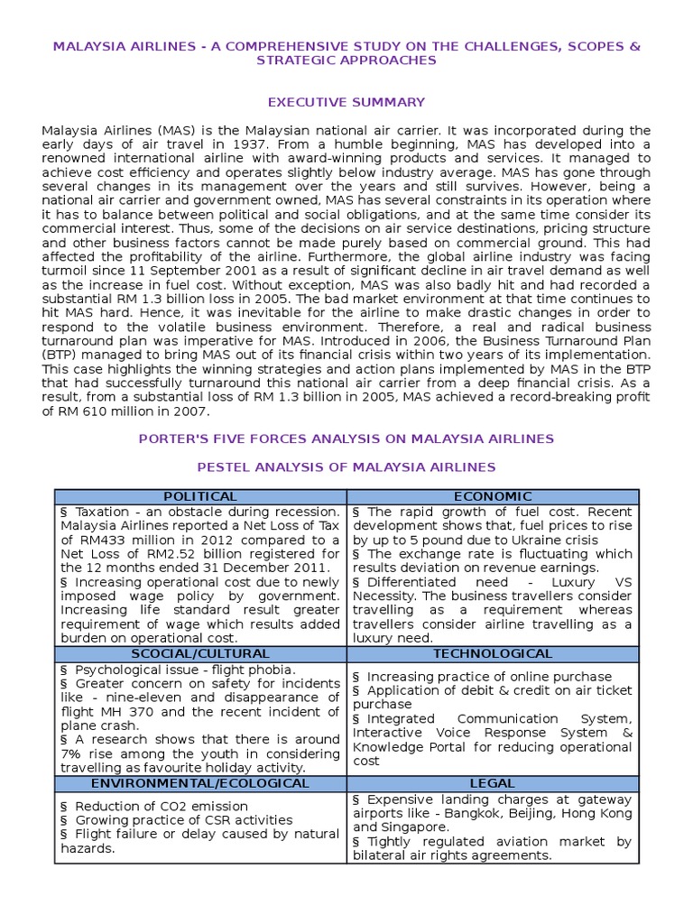 Malaysia Airlines Analysis | PDF | Airlines | Malaysia