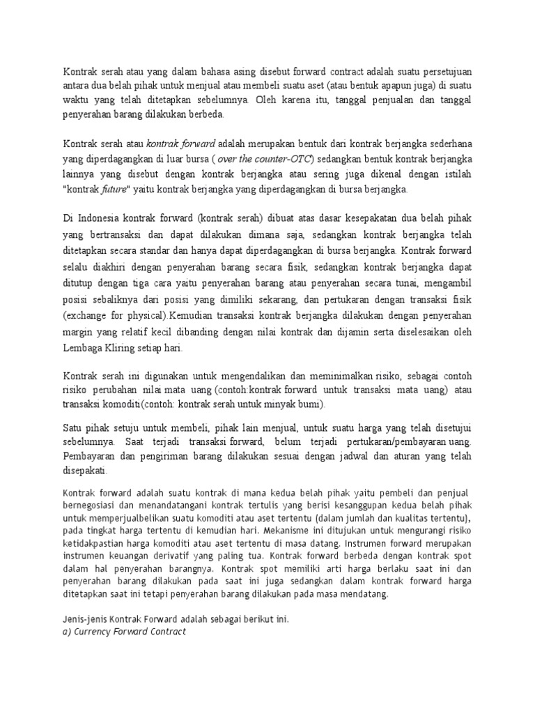 Forward Contract Jadi