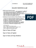 Aggregate Testing Lab: Type in Name of Group: Type in Name of Captain: Type in Name of Group Members