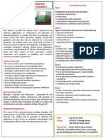 Power Plant Generator: Operation and Maintenance: Course Outline Day 1