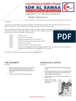 Ankle Exercises: Department of Physiotherapy