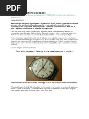Mechanical Watches in Space.docx