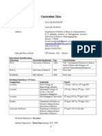 Curriculum Vitae: Educational Qualifications: Education University/Institution Year Class/Division