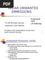 Radar Unwanted Emmissions: A Personal View J R Holloway