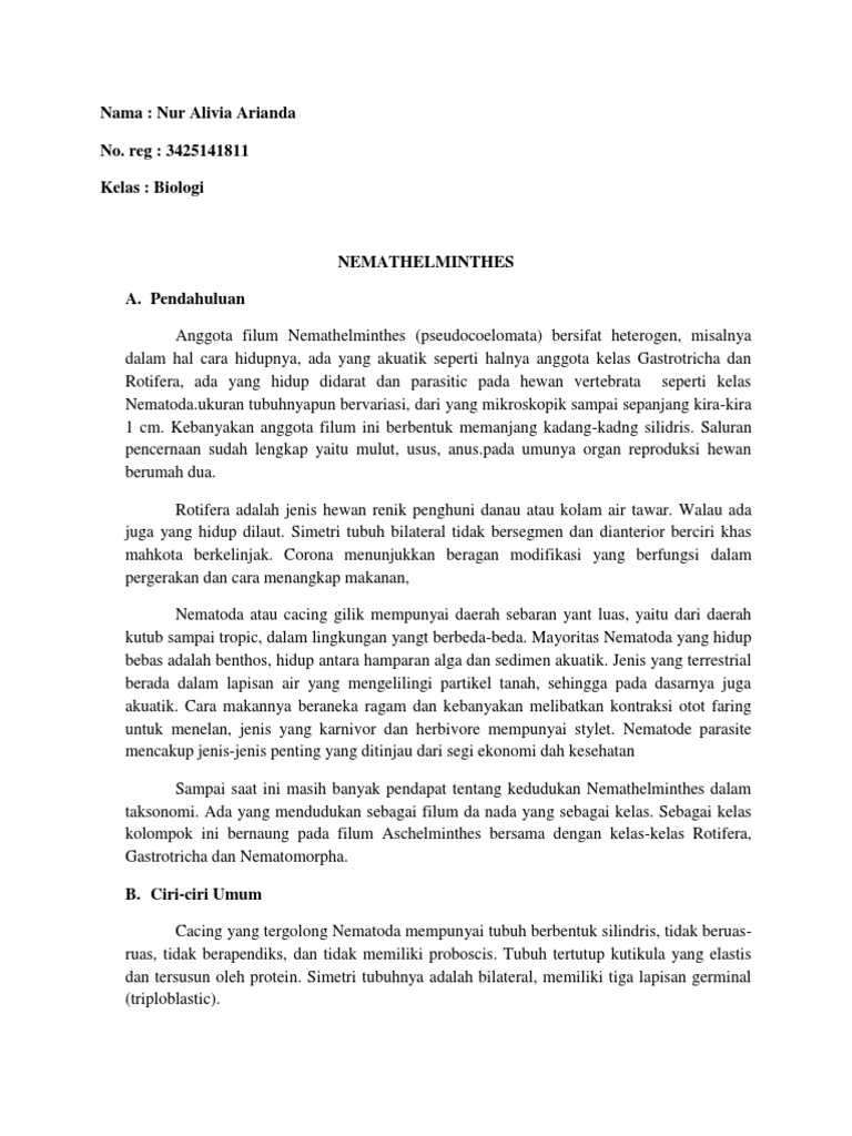 51+ Gambar Hewan Filum Nemathelminthes Gratis Terbaik