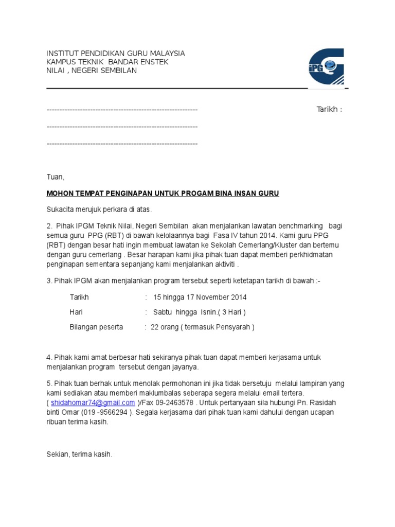 Surat Penolakan Permohonan Pdf