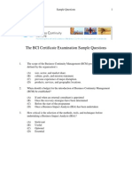 The BCI Certificate Examination Sample Questions