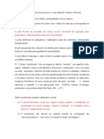 Avaliação Global de Sociologia 2 Ano Manhã