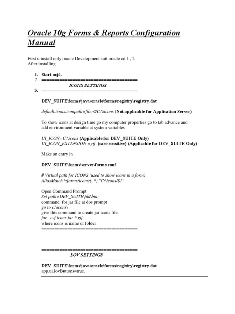Oracle 10g Forms & Reports Setup Guide | PDF | Windows Registry ...