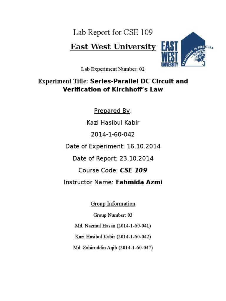 Lab Report For CSE 109: East West University | Download Free PDF ...