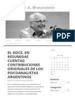 El Goce, En Resumidas Cuentas_ Contribuciones Originales de Los Psicoanalistas Argentinos _ Dr. Néstor A