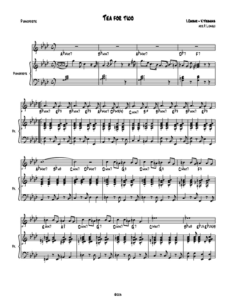 Partition Piano Gratuite Pdf Tea For Two Tea For Two Piano | PDF