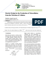 Reactor Design For The Production of Nitrocellulose From The Nitration of Cellulose