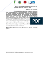 Almeida, W. S. - Diferenciais Salariais e Discriminação Por Gênero e Raça No Mercado de Trabalho Potiguar (2012)