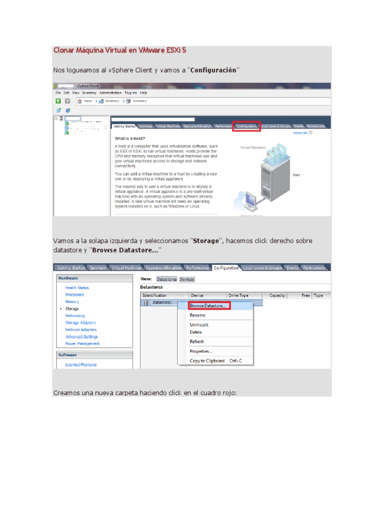 Clonación de VM en VMware ESXi 5 | PDF | Software del sistema | Software