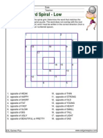 Adjectives Word Spiral