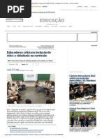 Educadores Criticam Inclusão de Ética e Cidadania No Currículo - Jornal O Globo