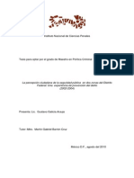 La Percepción Ciudadana de La Seguridad Pública en Dos Zonas Del DF