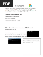 Small Basic - Worksheet 2