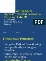 The Role of Dopamine Agonist Extended Release in Early and Late PD