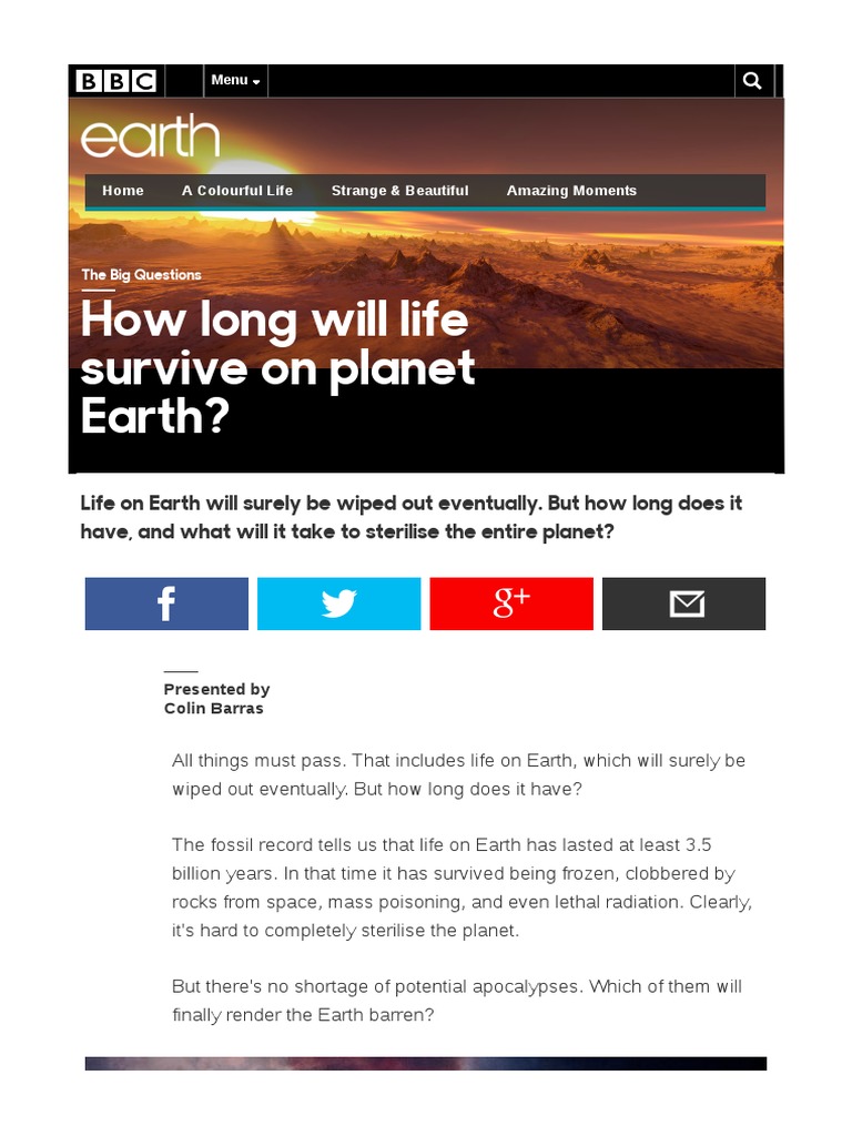 BBC How Long Will Life Last | PDF | Solar System | Earth